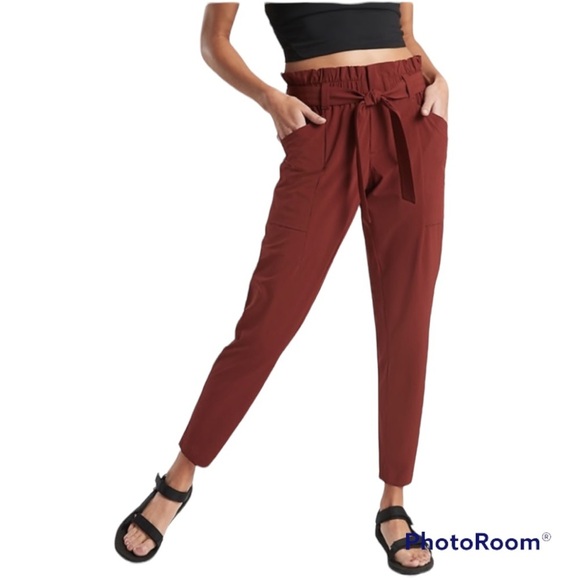 Athleta Skyline Pant Paperbag Waist Adirondack Brown Pants Size 6 - Picture 2 of 7